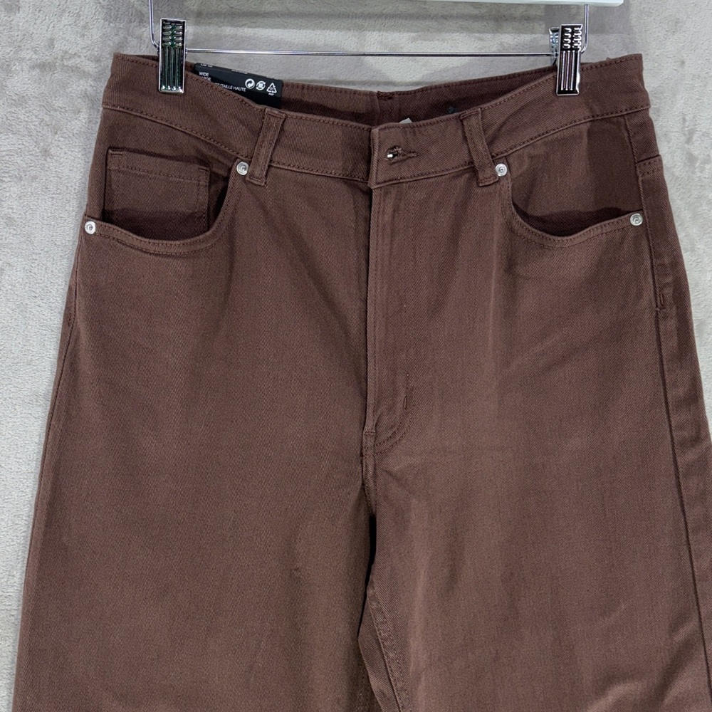 NWT Divided by H&M Wide Leg High Rise Brown Denim Jeans Size 10 - Picture 3 of 8